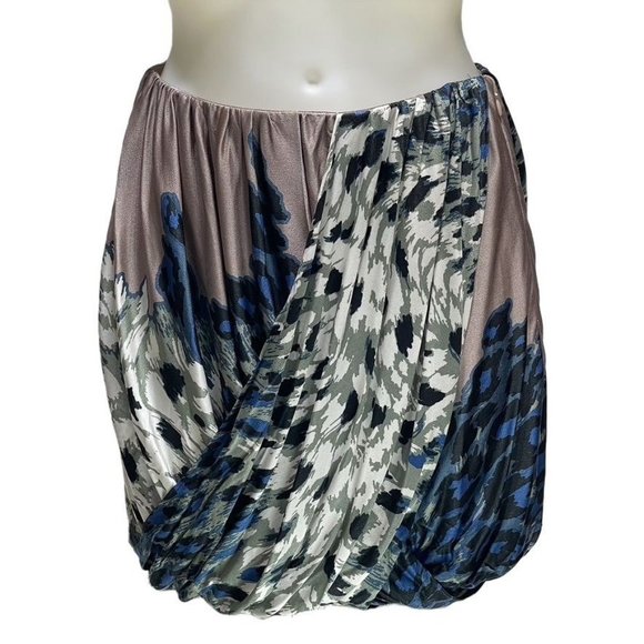 tibi Skirt Bubble Bottom Faux Wrap Multi Color Floral Mini Women's Size S NEW - Picture 1 of 15